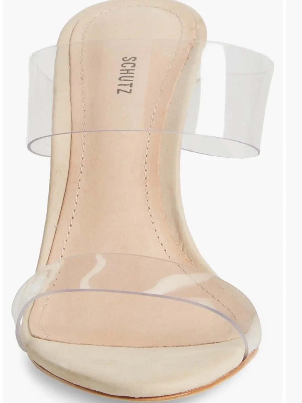 SCHUTZ Nude Clear-Strap Stiletto Mule